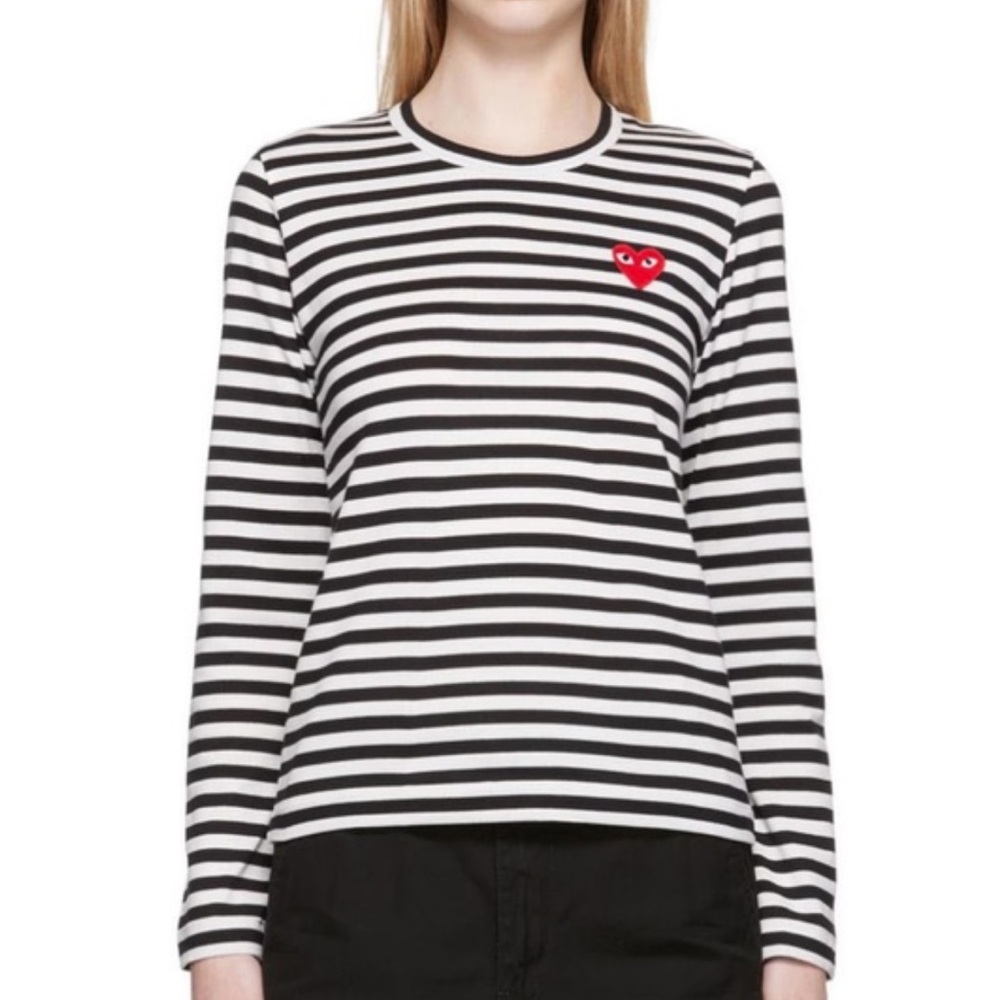 Comme des Garçons Play women’s Stripped Cotton Long Sleeve size xs